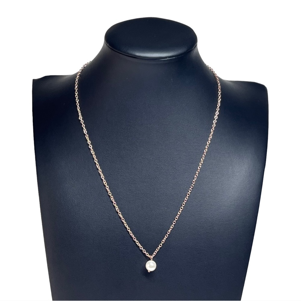 ML Golden Pearl Drop Pendant Necklace 16-19"